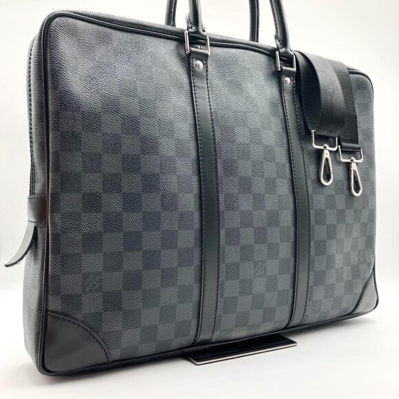 Authentic Louis Vuitton Damier Graphite Porte Document Voyage Brief Case Bag Men - Picture 1 of 16